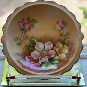 VTG Lefton  floral hand painted porcelain plate C2100